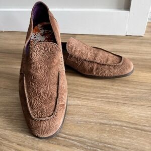 Robert Graham Shoes Mens Size 8 Camrl Paisley Driver Loafers Leather 100% Suede